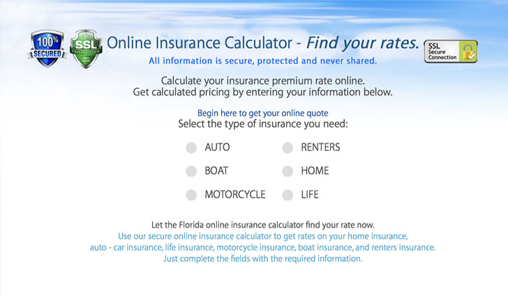 Florida insurance quote calculators